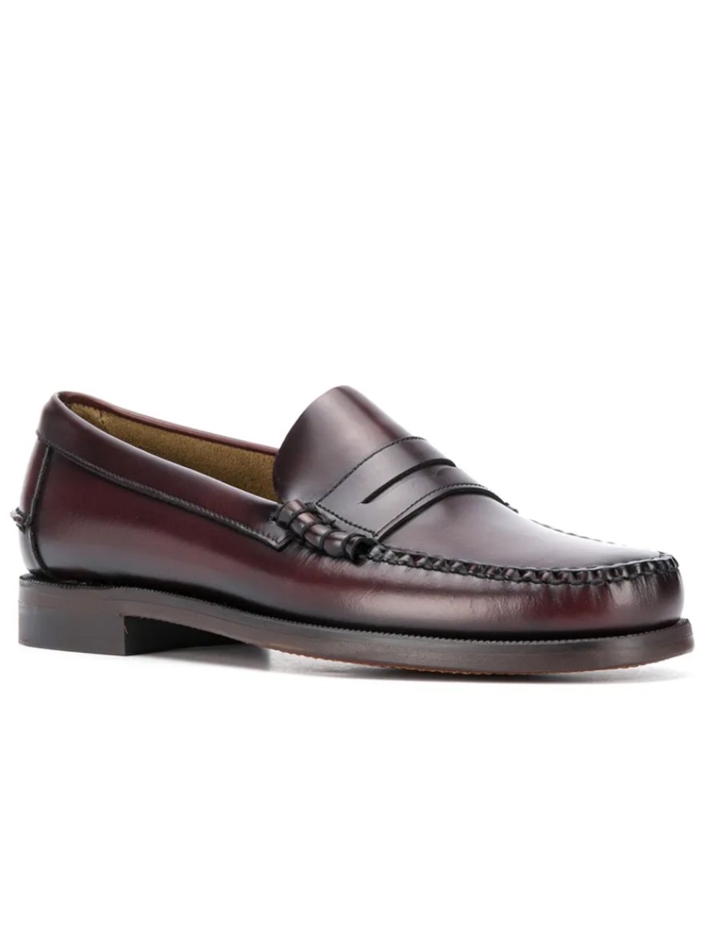 Sebago Classic Dan Leather Loafers in Brown Burgundy